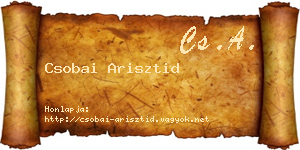 Csobai Arisztid névjegykártya